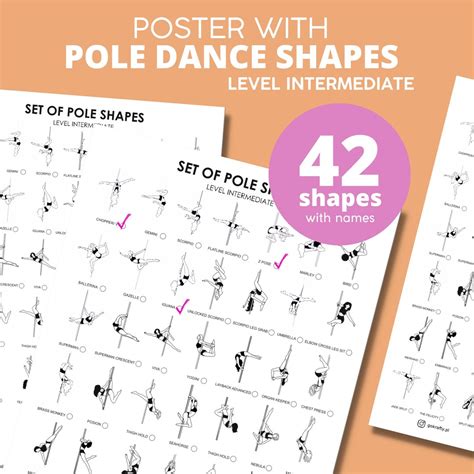 Printable Poster Pole Dance Shapes Level Intermediate - Etsy