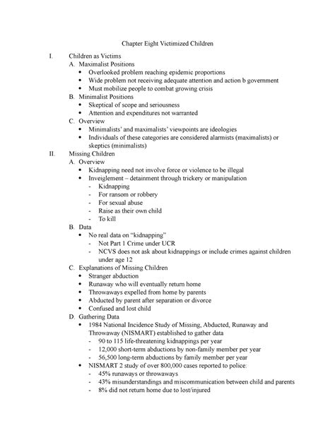 Victimology Chapter 8 Lecture Notes 8 Chapter Eight Victimized