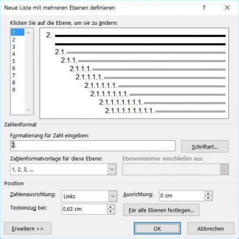 Aufz Hlungen Und Nummerierungen Hinzuf Gen