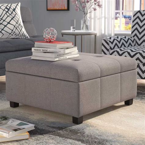 Button Tufted Square Ottoman with Storage - Paragon Furniture