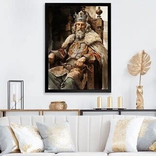 Designart "Emperor Charlemagne Carolingian Portrait II" Emperor Framed ...