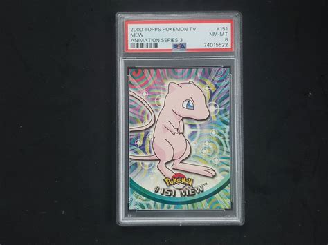 PSA 8 2000 Topps Pokemon TV Mew Animation Series 3 Values MAVIN