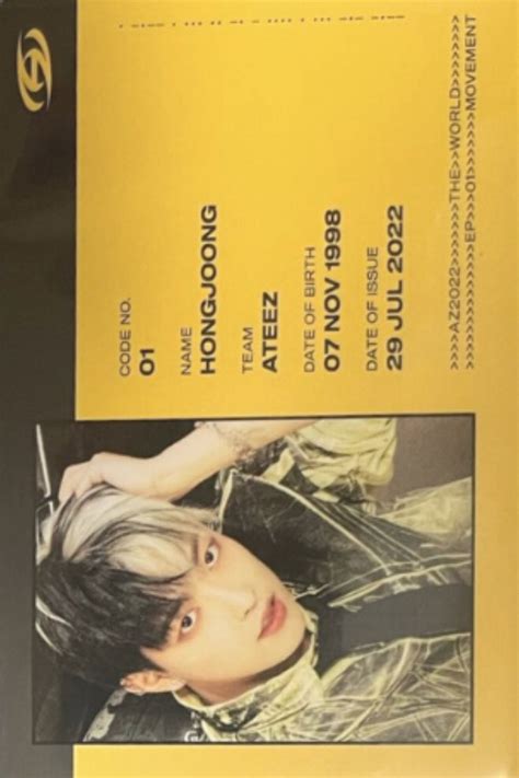 Kim Hongjoong Photocard Playbill Pcs Movement Dating World Cards