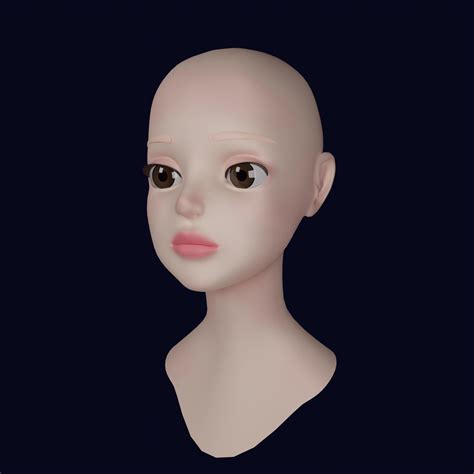 Cartoon Female Head 3d Model Cgtrader