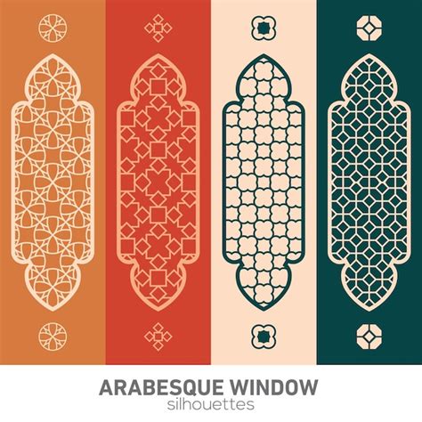 Premium Vector Arabesque Window Silhouettes Vector Symbol Traditional