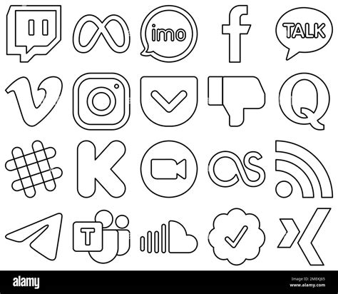 20 Atractivo Black Outline Iconos De Redes Sociales Como Dislike Fb