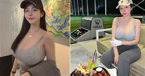 Ngượng đỏ mặt hot girl mặc hở táo bạo khoe dáng khi chơi golf