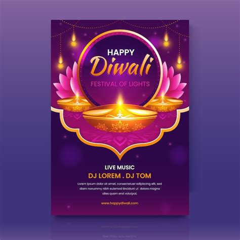 Premium Vector | Diwali festival celebration vertical poster template