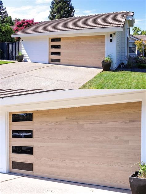 Realistic Faux Wood Garage Door Ideas Planks In Natural Oak By C H I