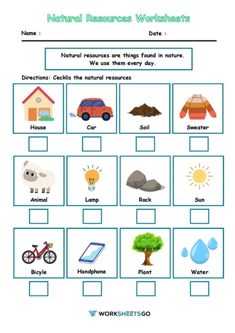 Natural Resources Worksheets | WorksheetsGO