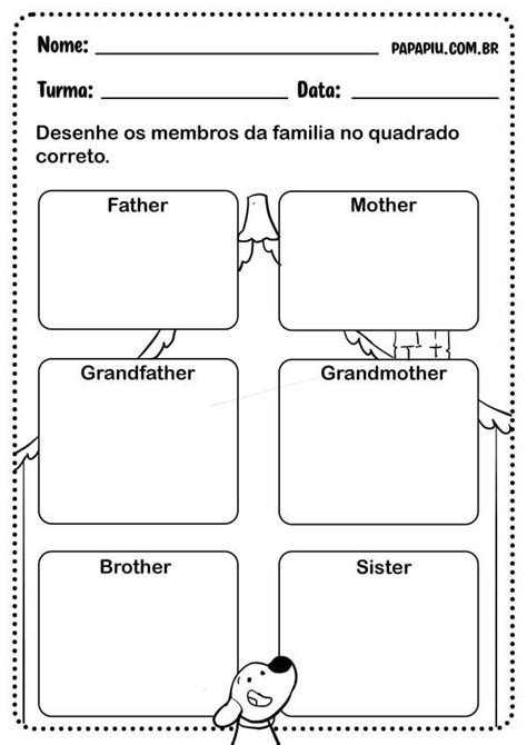 Atividades Sobre Membros Da Fam Lia Em Ingl S Papapiu