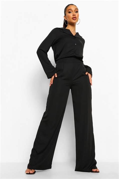 Relaxed Fit Matte Satin Wide Leg Trousers Boohoo