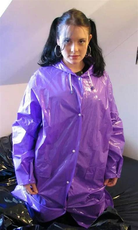 Adele In Purple Pvc Regenkleidung Regenmantel Regen Mode