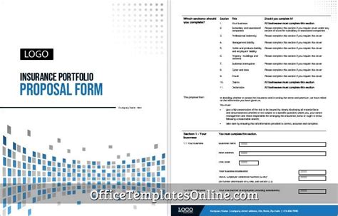 Insurance Proposal Form Template For MS Word Free Proposal Template