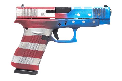 Glock 48 9mm Semi Auto Pistol With American Flag Cerakote Finish And We