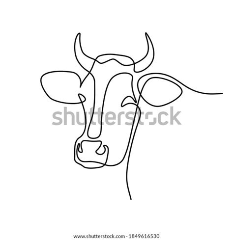 Cow Head Continuous Line Art Drawing Stock Vector (Royalty Free ...