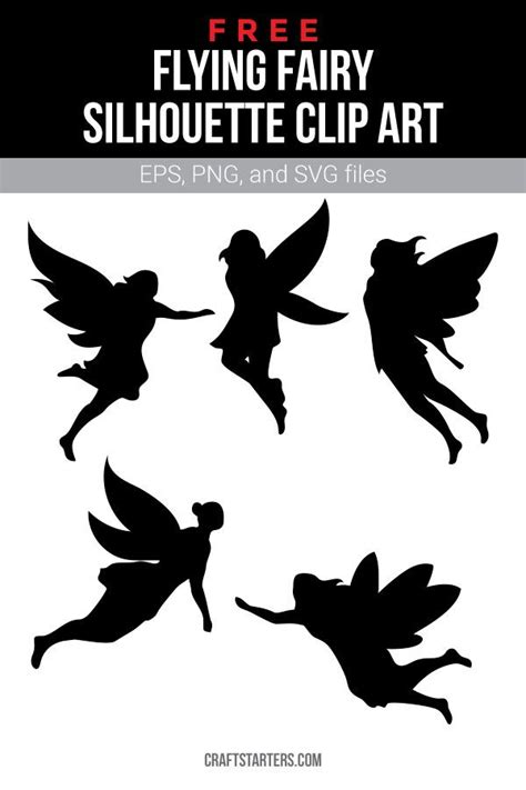 Flying Fairy Silhouette Vector