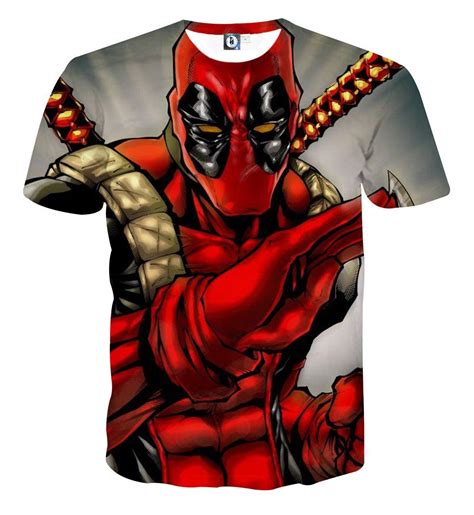 Deadpool Wielding A Knife Fighting Amazing Design T Shirt Print T Shirt Gaming Clothes Mens