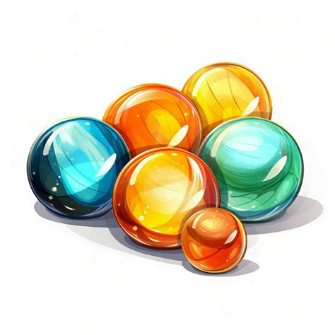 Marbles 2d Cartoon Illustraton On White Background High Qu 30689691