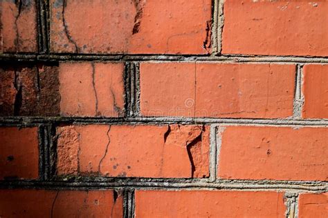 Textura Velha Detalhada Do Fundo Da Parede De Tijolo Vermelho Imagem De