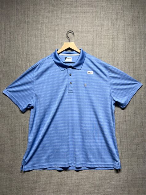 Izod Golf Mens Polo Blue Striped Shirt Sleeve Size Xxl Ebay