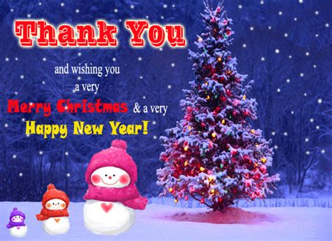 Merry Christmas & Happy New Year! Free Thank You eCards | 123 Greetings