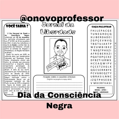 Caça Palavras Dia Da Consciencia Negra REVOEDUCA