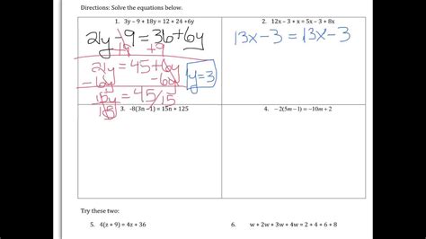 Linear Equations Infinite Solutions Youtube