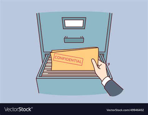 Folder With Confidential Documents Inside Safe Vector Image