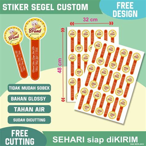 Jual Cetak Stiker Segel Box Kemasan Makanan Seal Dan Minuman Shopee