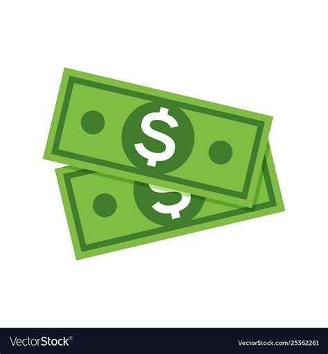 Dollar money icon cash sign bill symbol flat Vector Image