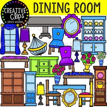 Dining Room Furniture Clipart {Creative Clips Clipart} | TpT