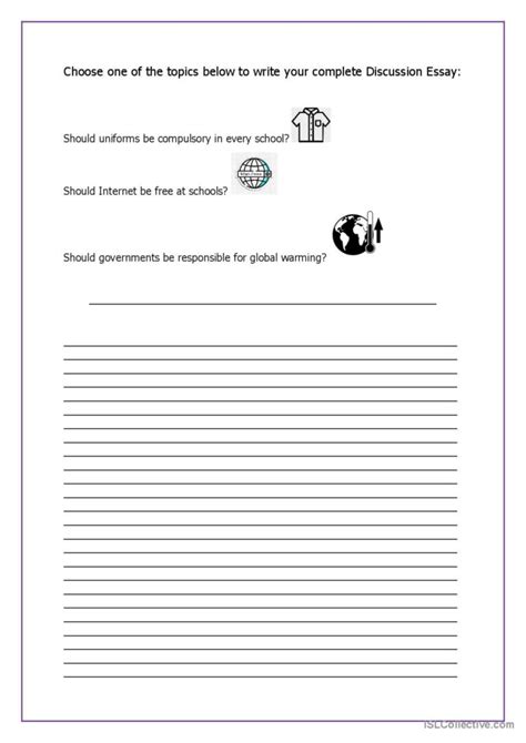 Writing A Discussion Essay Creative English Esl Worksheets Pdf And Doc