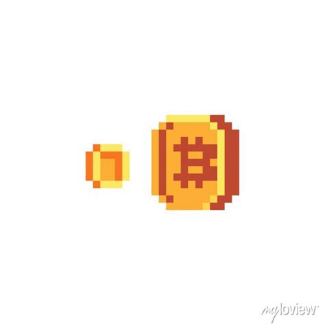 Bitcoin Sign Pixel Art Icon For Internet Money Crypto Currency Wall