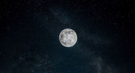 Gambar Langit Di Malam Hari Penuh Bintang Dan Bulan Background Aurora