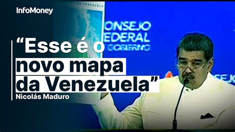 Maduro mostra o novo mapa da Venezuela região da Guiana anexada