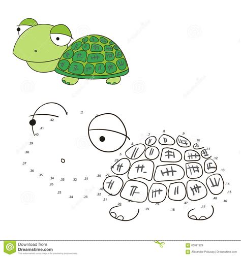 Reliez L Illustration De Vecteur De Tortue De Jeu De Points