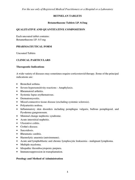 Betnelan Tablets | PDF | Glucocorticoid | Inflammation