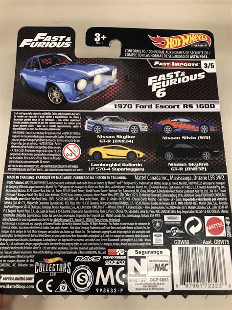 Hot Wheels Ford Escort RS Fast And Furious Premium Fast Imports