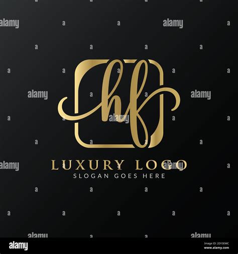 Hf Logo Design Vector Template Initial Luxury Letter Hf Vector