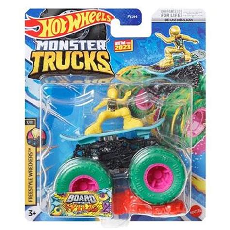 Mattel Hot Wheels Monster Trucks BOARD TO BE WILD Freestyle Wreckers HLT Walmart