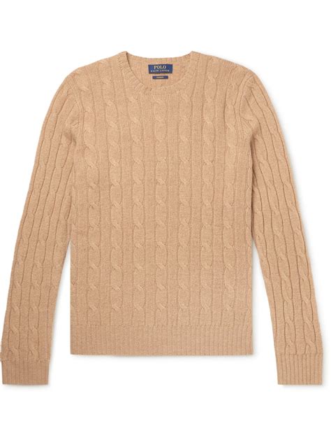 Polo Ralph Lauren Cashmere Cable Knit Regular Fit Crewneck Sweater In