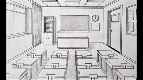 How To Draw A Classroom In One Point Perspective Timelapse In 2023 One Point Perspective