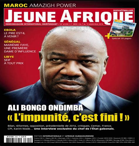 ALI BONGO AGAIN BUYS 8 PAGES OF FICTION IN JEUNE AFRIQUE ALI BONGO S