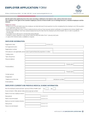 Fillable Online Employer Application Form Fax Email Print Pdffiller