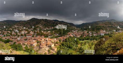 Mountain Traditional Village Of Kakopetria Troodos Cyprus Stock Photo