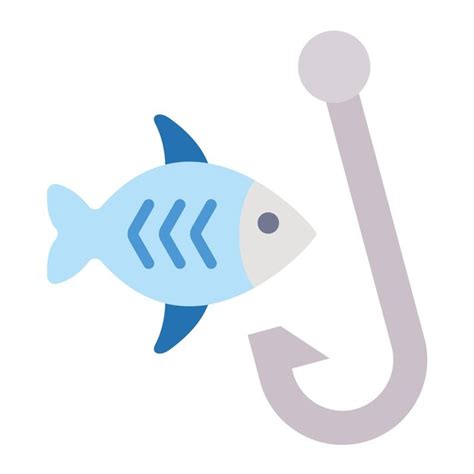 Estilo del icono del gancho de pescado de diseño vectorial Vector Premium