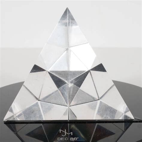 Modernist and Luminous Clear Lucite Prism Pyramid Sculpture at 1stdibs