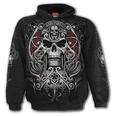 Reapers Door Mens Black Skull Hoodie • Immoral Fashion