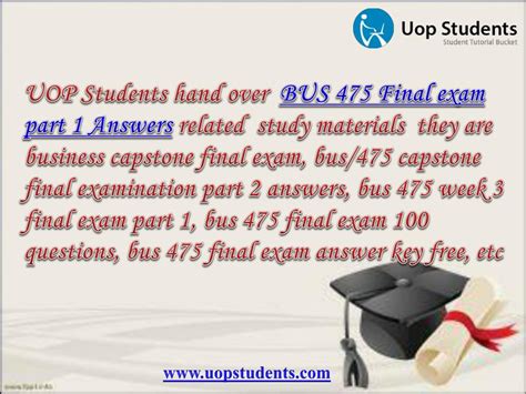 PPT BUS 475 Capstone Final Examination Part 1 BUS 475 Sample Final